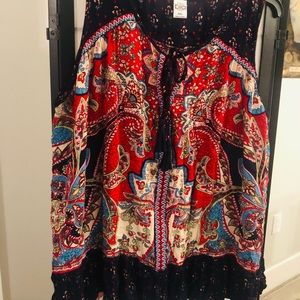 Bila Womens  Sleeveless Tunic Top Multi Ruffle Trim Tassels XXL